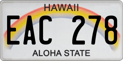 HI license plate EAC278