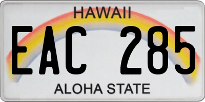 HI license plate EAC285