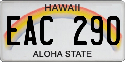 HI license plate EAC290