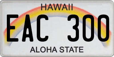 HI license plate EAC300