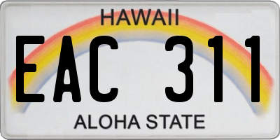 HI license plate EAC311
