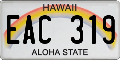 HI license plate EAC319