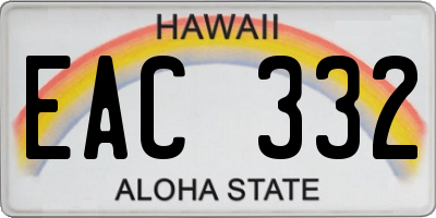 HI license plate EAC332