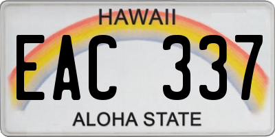 HI license plate EAC337