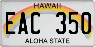 HI license plate EAC350