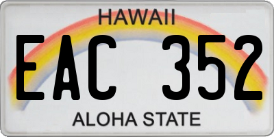 HI license plate EAC352