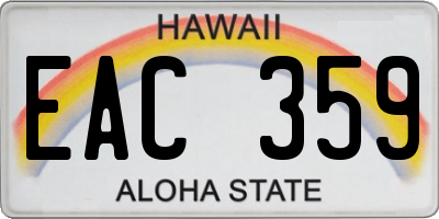 HI license plate EAC359