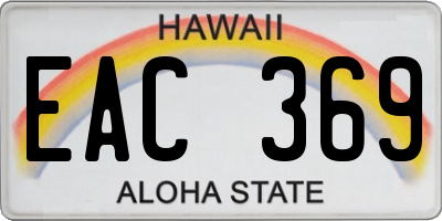 HI license plate EAC369