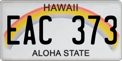 HI license plate EAC373