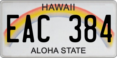 HI license plate EAC384