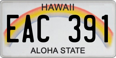 HI license plate EAC391