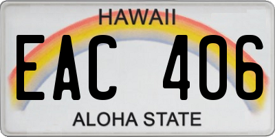 HI license plate EAC406