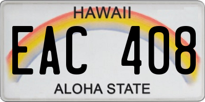 HI license plate EAC408
