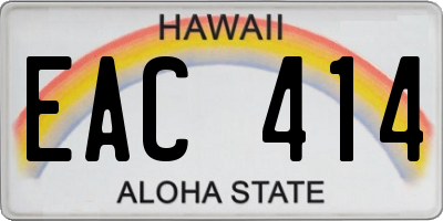 HI license plate EAC414