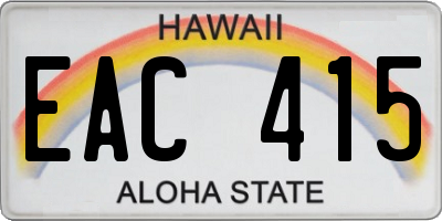 HI license plate EAC415