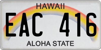 HI license plate EAC416