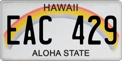 HI license plate EAC429