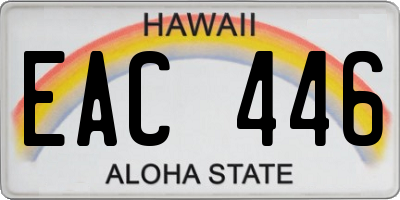 HI license plate EAC446