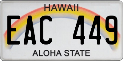 HI license plate EAC449