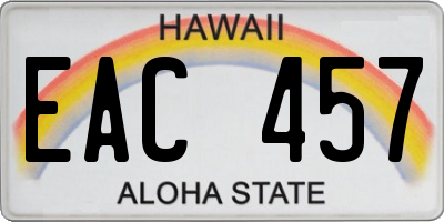 HI license plate EAC457