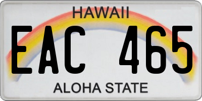 HI license plate EAC465