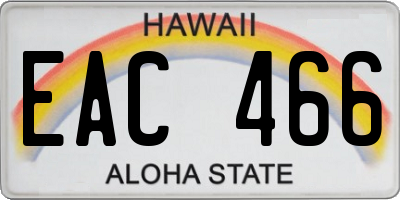 HI license plate EAC466