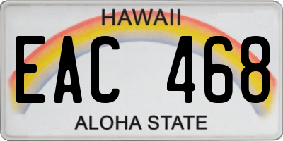 HI license plate EAC468