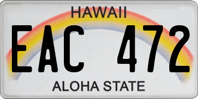 HI license plate EAC472