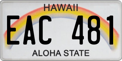 HI license plate EAC481