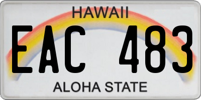 HI license plate EAC483