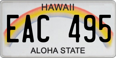 HI license plate EAC495