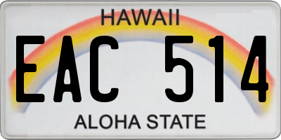 HI license plate EAC514