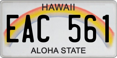 HI license plate EAC561