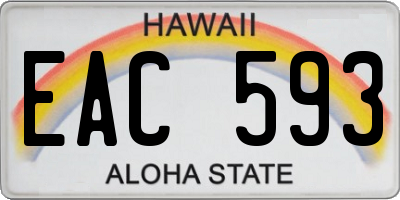 HI license plate EAC593