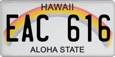 HI license plate EAC616
