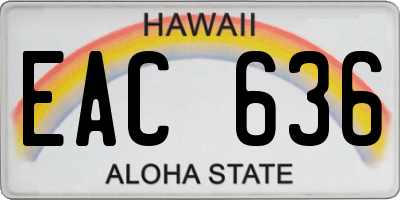 HI license plate EAC636