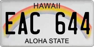 HI license plate EAC644