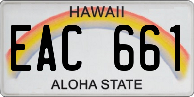HI license plate EAC661