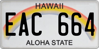 HI license plate EAC664