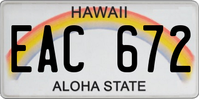 HI license plate EAC672