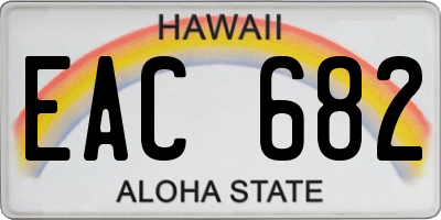 HI license plate EAC682