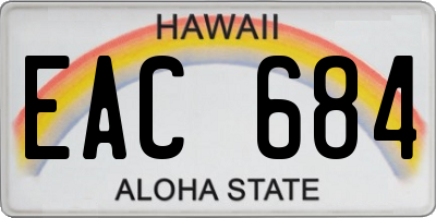 HI license plate EAC684