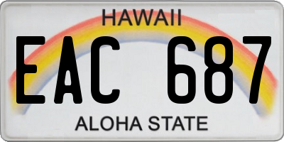 HI license plate EAC687
