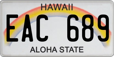 HI license plate EAC689