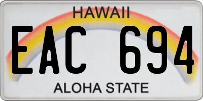 HI license plate EAC694