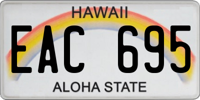 HI license plate EAC695