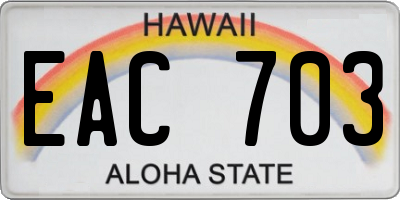 HI license plate EAC703