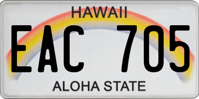 HI license plate EAC705