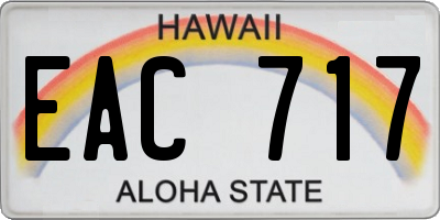 HI license plate EAC717