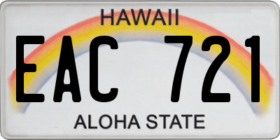 HI license plate EAC721